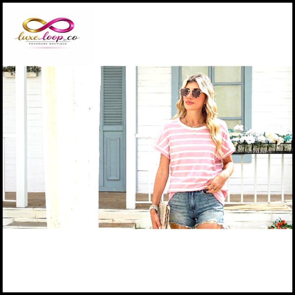 Soft Polyester Spandex Short Sleeve T-Shirt Regular Fit Crew Neck Casual - Picture 7 of 7